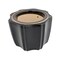 Octagon Self Watering Glazed Ceramic Pot - Black - 5 1/4 x 4 1/4"